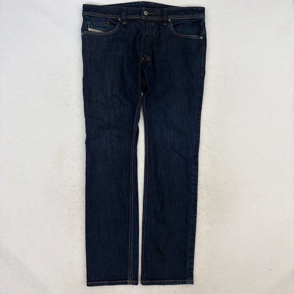 Diesel Safado Jeans Mens 34x32 Dark Wash 0604B Stretch Slim Straight Button Fly